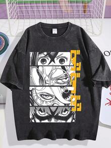 EWH Fashion, Men's, Anime, T-Shirt, Pattern, Street Style, Comfortable And VersatileDG004 - màu đen - Xem 1