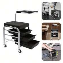 YUNRUX Storage Island & Carts - Black - View 1