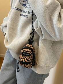 Mini Pouch, Small Canvas Coin Purse Wallet, Travel Tactical Bag For AirPods, Earphones, Galaxy Buds, Coins, Keys, Paper Money, Zebra, Leopard, Cow, Cherry, Daisy Print - Multicolor - View 10