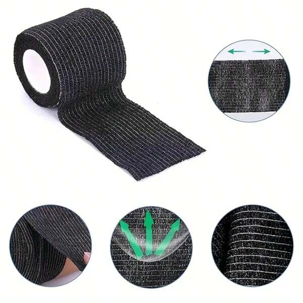 3 rouleaux de ruban non tissé, bandage de protection sportif auto-adhésif élastique