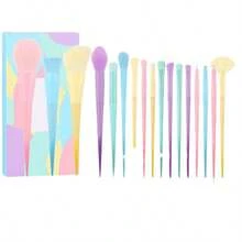 17 Pieces Candy-Colored Macaron Rainbow Makeup Brushes, Covering Powder, Foundation, Touch-Up And Other Functions, Suitable For Daily Makeup, Party Makeup, A Must-Have For Beauty Enthusiasts And Makeup Beginners - Multicolor - View 7