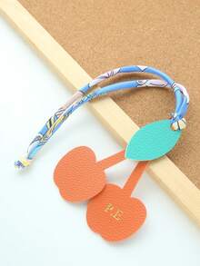 1 pieza Llavero personalizado con iniciales y forma de fruta con cuerda de satén colorida, monograma dorado personalizado de cereza como accesorio para bolsas, llavero personalizado y lindo en forma de manzana, melocotón, limón, mango, pera como accesorios para bolsos, regalo para mujer para boda o San Valentín - Multicolor - Ver 33