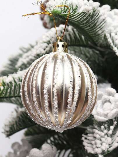 6-delars set nya champagnefärgade julkulor, julgransdekorationshänge, färgglad boll 6 cm/2,36 tum formad pumpakula heminredning juldekorationer rumsdekor vinter juldekorationer hem julklappar juldekoration