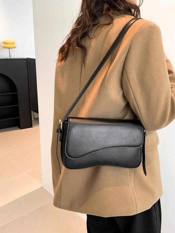Bolso cuadrado con solapa minimalista y casual, adecuado para chicas jóvenes, estudiantes universitarias, jóvenes profesionales y trabajadores de oficina, apto para oficina, universidad, trabajo, negocios, viajes, actividades al aire libre y salidas.