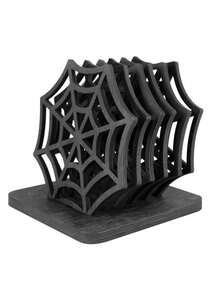 7 piezas Posavasos con diseño de telaraña, posavasos huecos con aislamiento térmico anticalentamiento, adecuados para restaurantes, salas de estar, decoración de escritorio del hogar, fiestas festivas, decoración de mesa, decoraciones de Halloween, suministros para fiestas, accesorios de cocina
