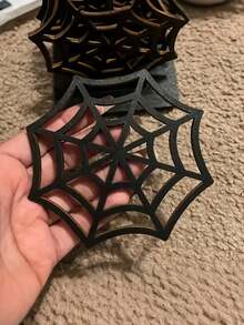 7 piezas Posavasos con diseño de telaraña, posavasos huecos con aislamiento térmico anticalentamiento, adecuados para restaurantes, salas de estar, decoración de escritorio del hogar, fiestas festivas, decoración de mesa, decoraciones de Halloween, suministros para fiestas, accesorios de cocina