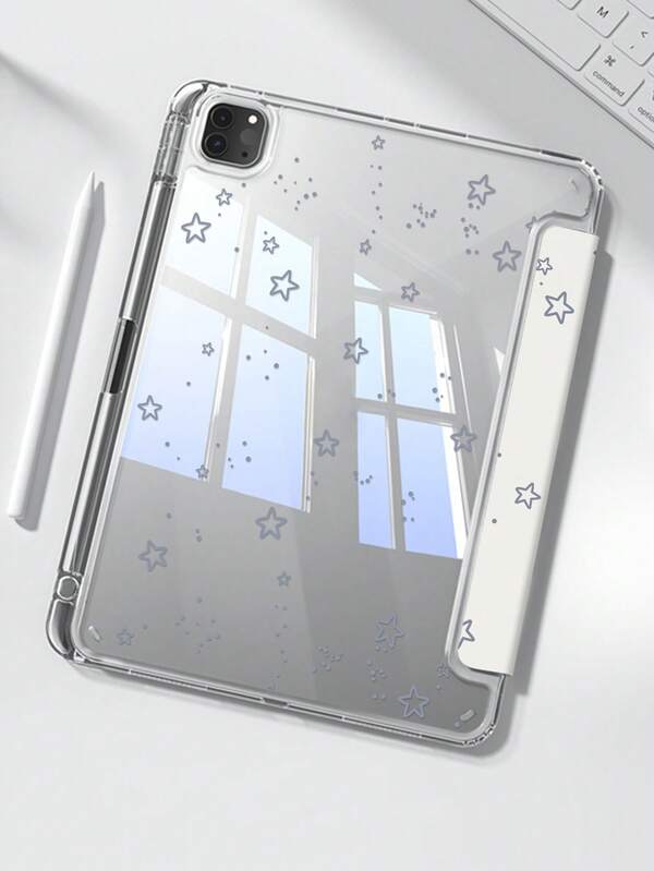 The Beautiful And Cute Cartoon Dotted Double-Sided Painted Acrylic Transparent Crystal Back Cover Is Shockproof And Suitable For IPad 7th Generation, 8th Generation (10.2 Inches), And 10th Generation. It Has A Built-In Pen Slot And Supports Sleep And Wake-Up Functions/Multiple Folding Stand Methods. These Are Festival Gifts And New Year Gifts