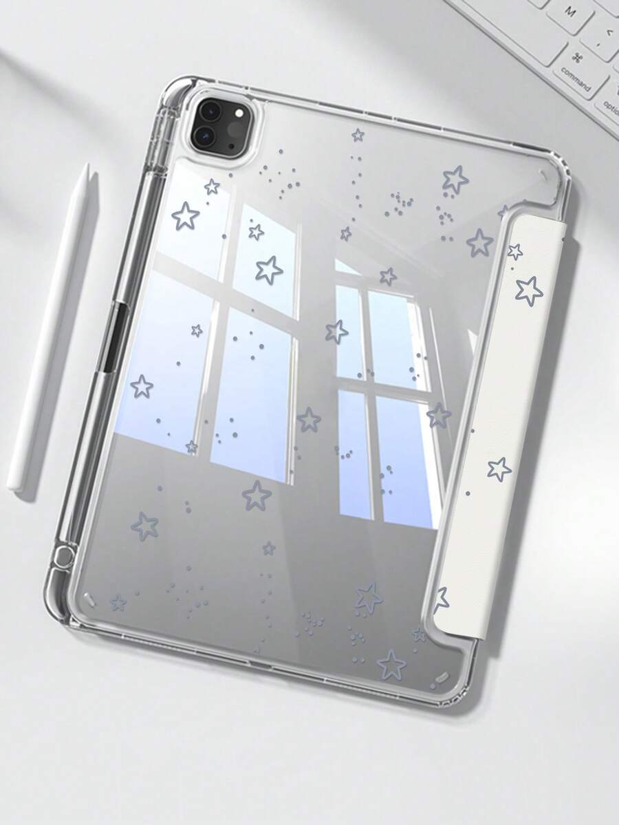 The Beautiful And Cute Cartoon Dotted Double-Sided Painted Acrylic Transparent Crystal Back Cover Is Shockproof And Suitable For IPad 7th Generation, 8th Generation (10.2 Inches), And 10th Generation. It Has A Built-In Pen Slot And Supports Sleep And Wake-Up Functions/Multiple Folding Stand Methods. These Are Festival Gifts And New Year Gifts - Nhiều màu - Xem 1