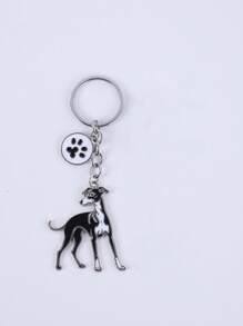1 pièce Porte-clés mignon de dessin animé de caniche animal, accessoires de voiture de la Saint-Valentin, breloques de sac, décoration scolaire animale