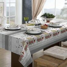 Rustic Oxford Luxury Linen Tablecloth 4/6/8 Seats Various Prints - Hummingbird - View 1