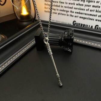 Ruyi Monkey King Staff Niche Pendant Necklace, Long Sweater Chain For Men & Women, High-End Autumn/Winter Accessory