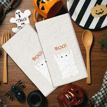 2/4 Paños de cocina con estampado de fantasmas, Halloween, súper absorbentes de microfibra moderna, paños de cocina para cocinar y hornear, paños de cocina estampados, trapos de limpieza, toallas de mano, súper suaves y muy absorbentes, gran regalo para vecinos, madres, amigos, cumpleaños, Halloween, inauguración de la casa, decoración de cocina, artículos esenciales para el hogar