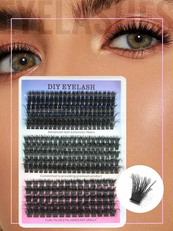 270 Pcs D Curl Thick Cluster Lashes 100D+120D+160D Volume Individual Eyelash Clusters 8-16mm Cluster Lashes Extensions Wispy False Eyelashes Individual Lashes