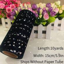 Polka Dot Sequin Mesh Rolls - 10/50 Yards Polka Dot Mesh Netting For Christmas/New Year/Valentine/Wedding/Birthday/Halloween Decoration Tutu Skirts, Gift Wrapping, Party Decor