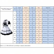 French Maid Apron Fancy Dress Cosplay Costume Gloves Socks Set - 黑白 - 查看 6