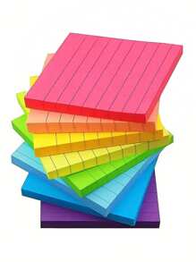 2/3/4pcs Fluorescent Striped Sticky Notes, Self-Adhesive Memo Pads, Colorful Sticky Paper Suitable For Home, Office, Notebooks,For School Supplies,Back To School