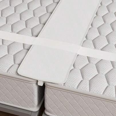 【一体型設計でずれにくい】すきまパッド ベッド 隙間埋め 連結ベルト マットレス用 固定ベルト マットレスバンド すきまスペーサー 連結 隙間 マットレスベルト ズレ防止 195*20*7cm 日本語取扱説明書付き ホワイト