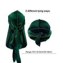 Awegeo 1 pieza Durag de satén para hombre, gorra de pirata casual y cómoda, bandana transpirable de seda para deportes al aire libre