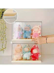 Single Collector Display Case For Labubu Plush Dolls - Transparent,Dustproof And Waterproof, Holds A Single , Perfect For Displaying Cute Characters, Ideal Gift For Fans, Toy Display Case |Plush Toy Storage Box, Back To School - Multicolor - View 5