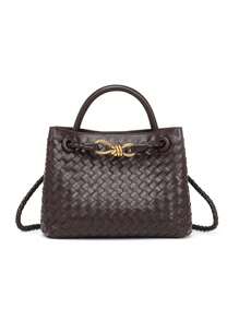 女士时尚编织图案手提水桶包，品牌包优雅女士手提包，优雅礼品包，奢华女士手提包，别致女士斜挎包，女士单肩包，适合女孩、大学生、办公室女士、中年妈妈日常通勤、购物、购物、办公室、上课、聚会、约会、晚餐包，适合户外玩耍 - 彩色 - 查看 1