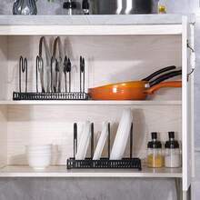 Pot Rack, Two-In-One Retractable Removable Pot And Pan Storage Rack, 13-Layer Divider Rack For Storing Pots And Pans, Pot Lid Rack With Legs, Suitable For Cabinets And Kitchens. - Black - View 7