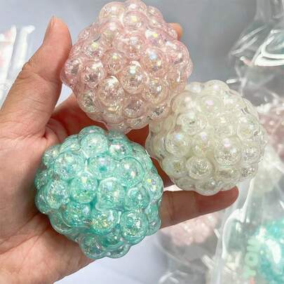 1pc 2025 New Creative Popping Squeeze Stress Relief Toy, Moldable Pearl Popping Ball Handmade Squeezing Toy, Perfect Gift For Holiday, Birthday, Special Occasion