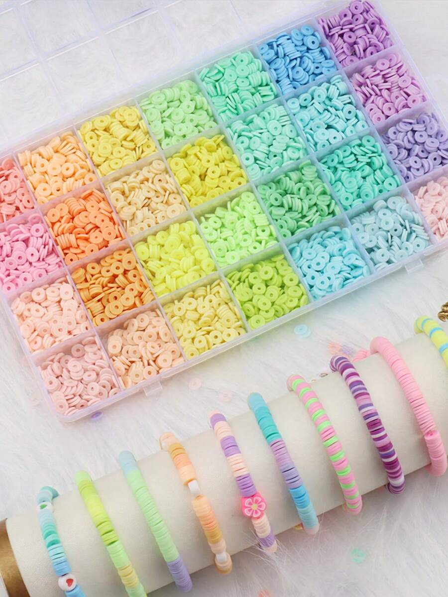 3200 Pcs Clay Beads Bracelet Beading Kit,Friendship Bracelet Kits Flat Beads For Jewelry Making, Polymer Heishi Beads Set For Bracelet Necklace DIY Crafts