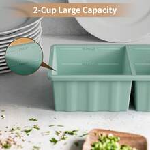 Silicone Freezer Tray For Soup Ice Cubes: 2-Cup Freezing Tray With Lid For Meal Prep - 2Pack Silicon Soup Portion Freeze Trays Make Stock Souped Ice Cube - 1 - 查看 6