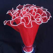 1 pièce Papier d'emballage à fleurs de 28 cm x 4 yards, tissu plissé en faux-perle. Fournitures de fleuriste pour les fêtes, les mariages, les anniversaires. Emballage cadeau, accessoires de bouquet de fleurs, emballage de fleurs fraîches pour la Saint-Valentin, la Fête des Mères