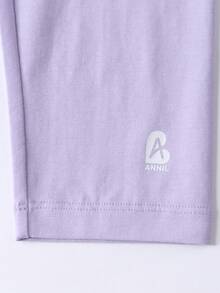 Annil Children's Clothing For Girls, Girls, Boys, Boys, Adults, Teenagers, Long Johns, Autumn Casual Home Warm Clothes - Purple - View 6