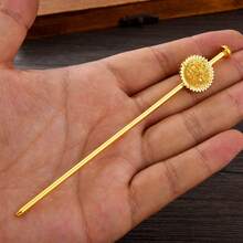 1 peça de grampo de cabelo com design minimalista clássico e flor vazada, cor dourada, acessório de cabelo diário para mulheres do Oriente Médio, joia para festa de aniversário de menina árabe africana, presente de casamento