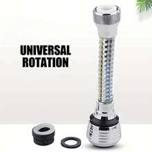 1pc 360° Rotating Kitchen Faucet Sprayer Head, RV Sink Extender With Anti-Splash Design, Water-Saving, Polished Surface, RV Interior Accessory - Silver - View 3