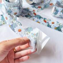 Room Decor Daisy Flower PET Tape, Creative DIY Craft Material For Scrapbooking, Planner, Notebook