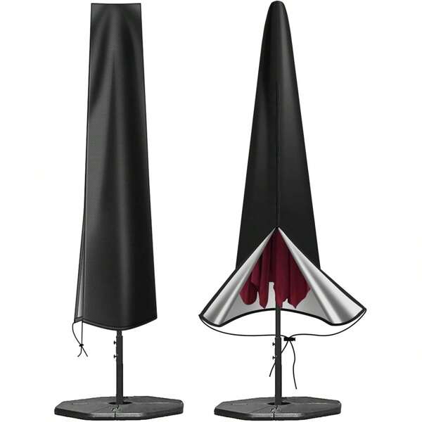 Copertura per ombrellone, tessuto Oxford 420D, copertura per ombrellone da giardino, impermeabile, con cerniera, per ombrelloni da giardino da 2,7 a 3,6 m (nero)