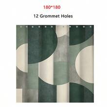 1 件绿色抽象几何图案印花奢华浪漫主题防水浴室窗帘，带 12 个挂钩的隔断帘，涤纶面料，可机洗，适用于酒店公寓浴室装饰，家居浴室配件，可作为礼物赠送，尺寸选项：35 英寸 X 70 英寸、47 英寸 X 70 英寸、59 英寸 X 70 英寸、70 英寸 X 70 英寸秋季装饰返校