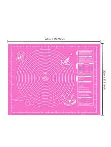 1 件揉面垫，铂金硅胶揉面垫，多功能不粘糕点垫，耐用硅胶烘焙垫，超厚硅胶揉面垫，不粘，防滑表面，易于清洁，易于存放，烘焙必需品 - 彩色 - 查看 8