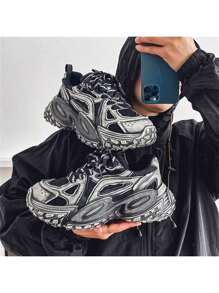 Zapatillas casuales de malla transpirable retro para hombre de Tom's, con suela gruesa que aumenta la altura, zapatos deportivos de ocio de moda, adecuados para jóvenes, verano, zapatillas gruesas parisinas de alta gama