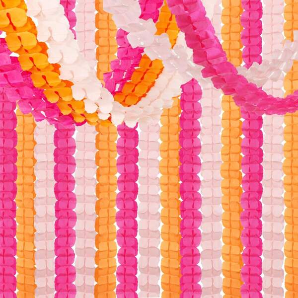 6/12pcs Streamers-Garland 4-Leaf Clover Paper Banners Hot-Pink Burnt-Orange Fall Party-Decorations - Birthday Baby Shower ,Sunset Autumn Thanksgiving Bridal Wedding Graduation Backdrop Decor