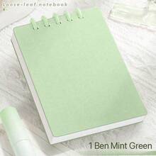 4/2/1 Pc Mini A7 Loose-Leaf Notebook, Cute Portable Memo Pad, Bright Macaron Colors, Pocket Size, English Loose-Leaf Notepad, School Supplies, Back To School Season - Multicolor - View 11