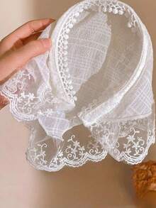 1 Piece Sweet French Country Style Lace Headband - White Lace Triangle Scarf Headband Hairpin Hair Decoration, Hair Band, Hair Hoop, Hair Accessories - Multicolor - View 5