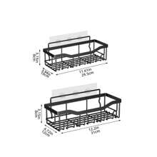 1pc Heavy-Duty 304 Stainless Steel Bathroom Shelf Set - 16'' No-Drill Shower Caddy & Bathtub Organizer, Rustproof Wall Mounted Storage Shelf With Adjustable Levelers, Large Capacity Water-Resistant Over-The-Tub Spa Decor For Bath/Tile/Wall - Multicolor - View 16