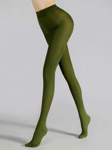 1件装女士经典彩色连裤袜，性感时尚高弹力紧身裤，多种颜色可选，舒适保暖 - 彩色 - 查看 12