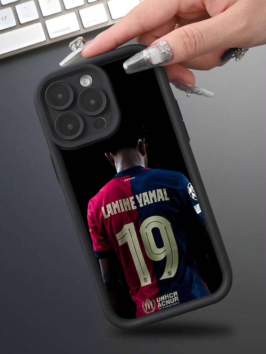 Modern Football Player Silhouette Stylish Phone Case, Minimalist Design New Hot Selling Delicate Phone Cover, A Simple Unique Fashion Phone Case Compatible With Apple 16 15 14 13 12 11 Plus Pro Max Mini 7/8 Plus Xr X Xs Max, The Best Gift For Friends, Family And Colleagues - Multicolor - View 1