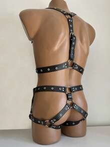 Men Pu Leather Lingeie Harness Men Bondages Full Body, Jockstraps For Men Pants And Pu Leather Top, Chest Men's Harness, Gay Harness Men's Fashion Straps Harness - Black - View 5