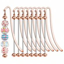 8pcs Beaded Bookmarks, Decorative Handmade Beaded Bookmark Pendant Hanging Rope DIY Craft For Office, Home, Book Lovers, Students, Teachers