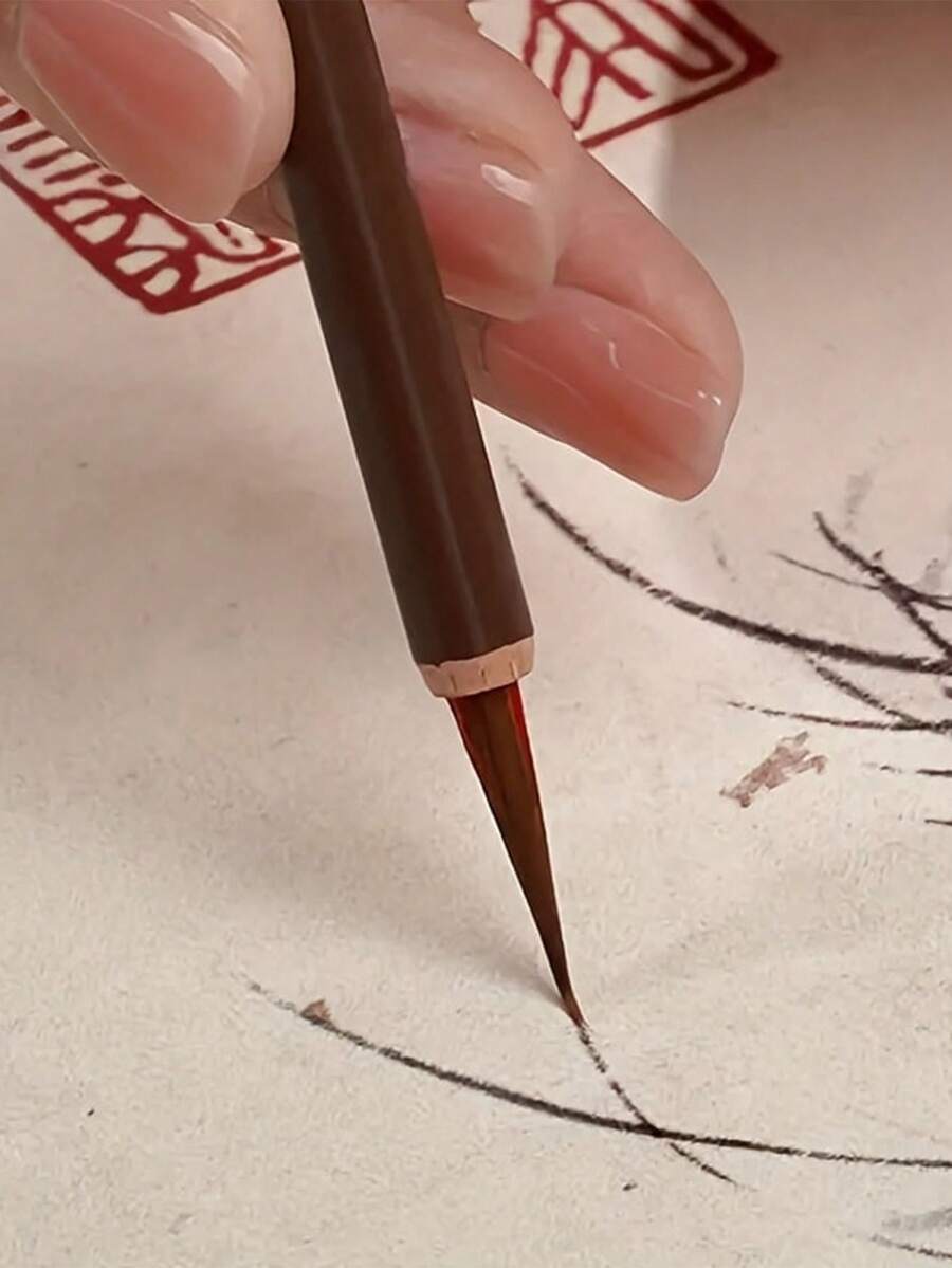 7 支装细线艺术画笔数字绘画工具，带葫芦形手柄和圆形笔尖，返校用品 - 彩色 - 查看 1