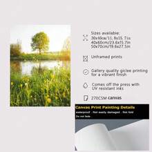 1PC Oil Painting Autumn Sunflowers, Cherry Blossoms, Plants And Flowers, Green Landscape Aesthetics Poster Prints Home Decoration Frameless Fall Murals