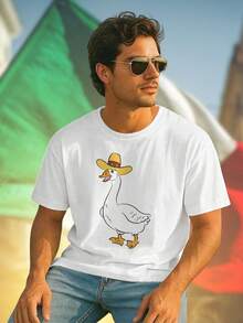 Sombrero Goose T Shirt Uomo Moda Estiva Casual Qualità Maglietta Regalo Unico Novità Offerta Giovani Stile  Top Bestseller