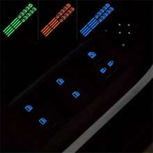 Naklejka świetlna na mały przycisk sterowania szybą samochodu, fluorescencyjna naklejka na wnętrze samochodu