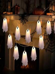 3 Meter Halloween Geist Eiszapfen Dekorations Lichterkette, geeignet für Spukhaus, Veranda, Garten und Party Dekoration, 8 Beleuchtungsmodi - batteriebetrieben (Batterien nicht enthalten) Halloween Dekolicht Heim Dekoration Party Dekoration Halloween Dekoration Raum Dekoration Halloween Garten Dekoration als Geschenk Fairy